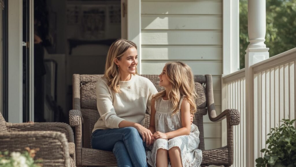When Your Child Needs Something You Never Had When Your Child Needs Something You Never Had - Mother and daughter sitting together on a front porch during a bright afternoon, having a heartfelt conversation while enjoying a quiet moment together.