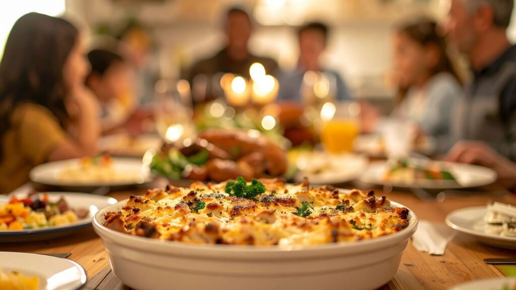 Why Comfort Foods Feel Like Home Why Comfort Foods Feel Like Home - Family gathered around a dining table during a bright evening meal, sharing food, conversation, and connection in a warm home environment.