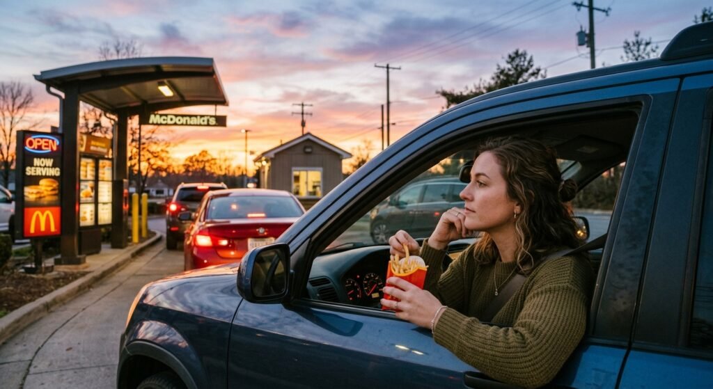 the drive thru line is where you actually process your day