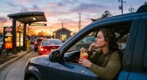 the drive thru line is where you actually process your day