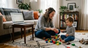 choosing to play with your child over finishing work in the moment