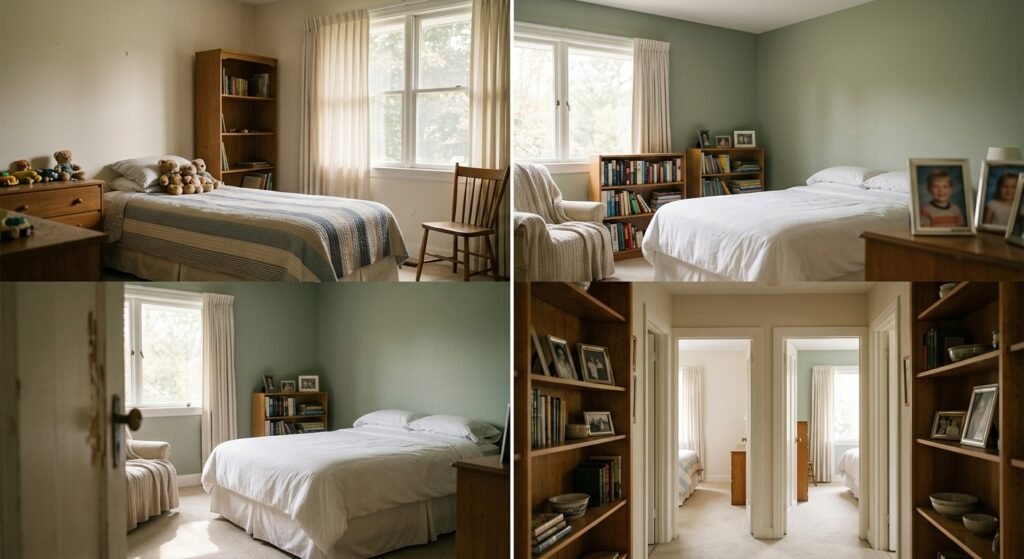 the silence of a house that feels too still every other weekend