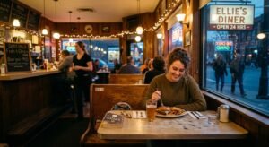 eating alone at a diner feels like a quiet celebration