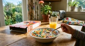 the comfort of eating the same childhood breakfast again