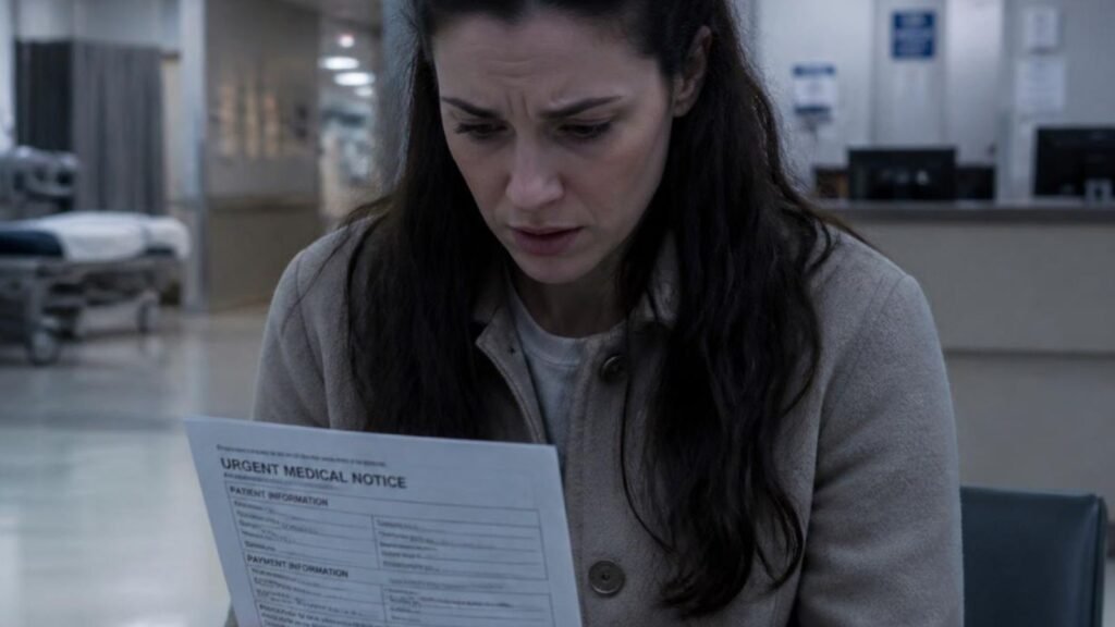 The First Time You Feel Like A Real Adult woman helplessly staring at emergency form at the hospital emergency room