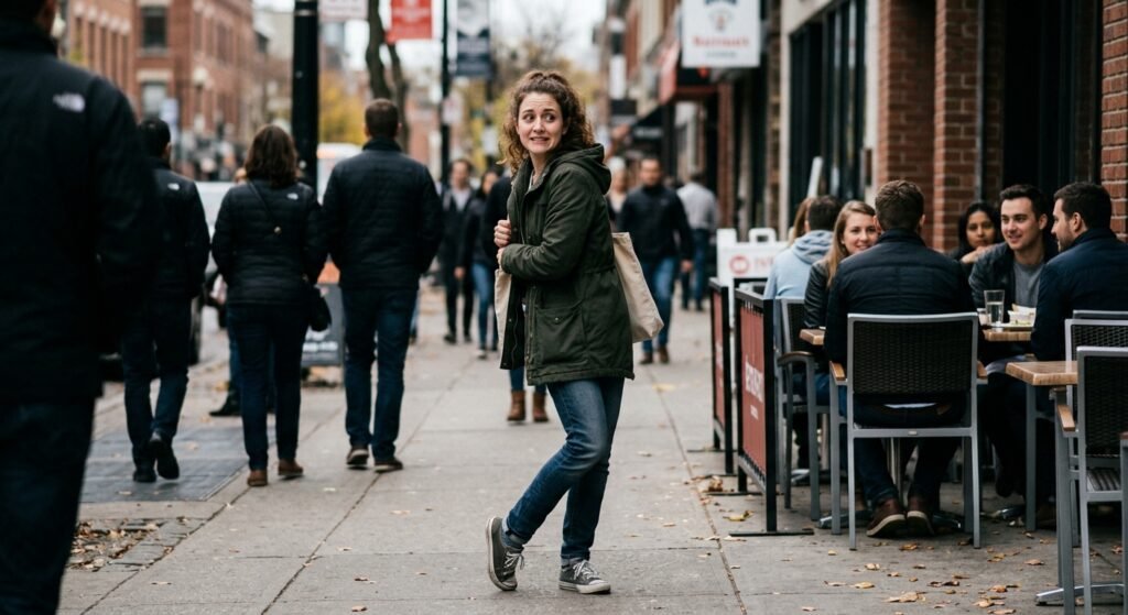 why you suddenly forget how to walk when someone watches
