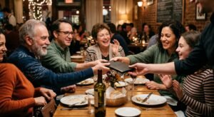 the absolute psychological warfare of a family trying to split a restaurant bill