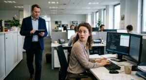 the elaborate dance of looking busy when someone walks by your desk