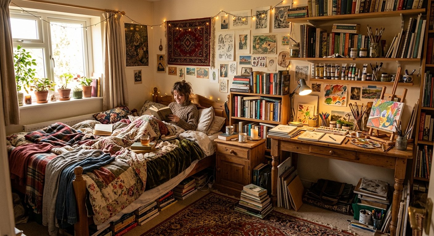 Home treating a messy room like a canvas because it's the only space you have total agency over